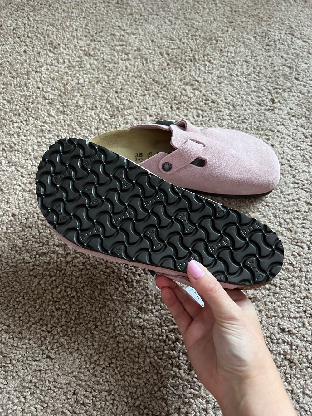 Birkenstock X Stussy Blush Pink Suede Clogs - Picture 4 of 4